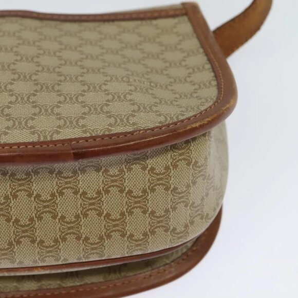 CELINE Macadam Canvas Shoulder Bag PVC Beige Gold Auth 118209 - Picture 3 of 16